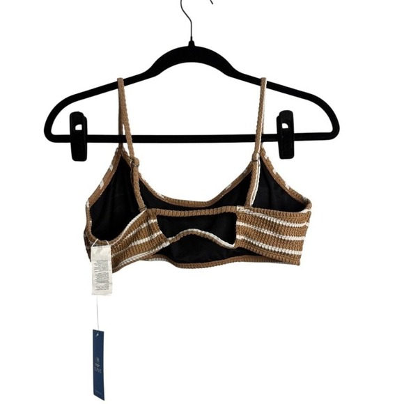 NWT Cupshe 2-Piece Waffle Knit Bikini Set – Size Large Brown and White Stripe - Picture 6 of 12